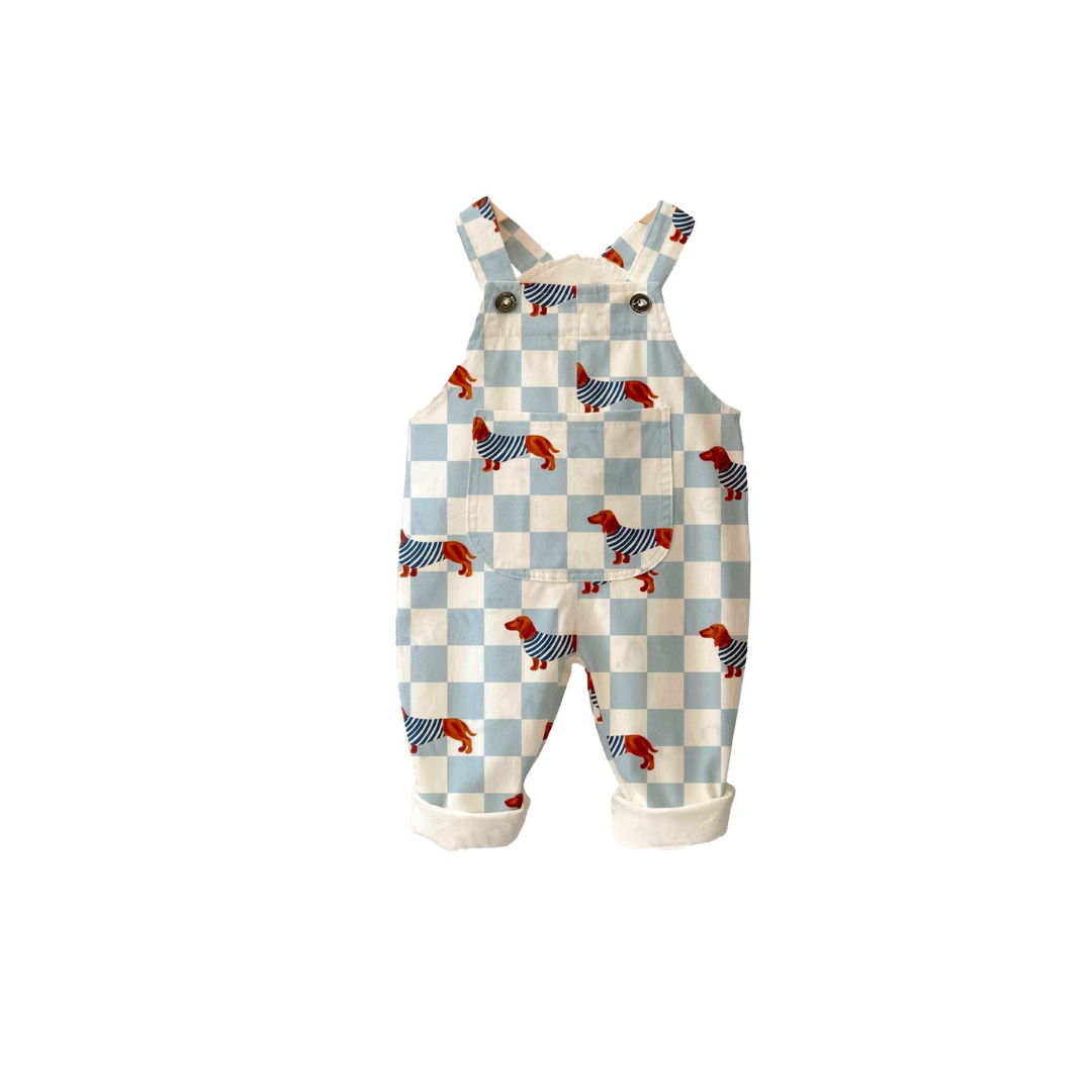 Dachshund Checkerboard Overalls | MiniOlie