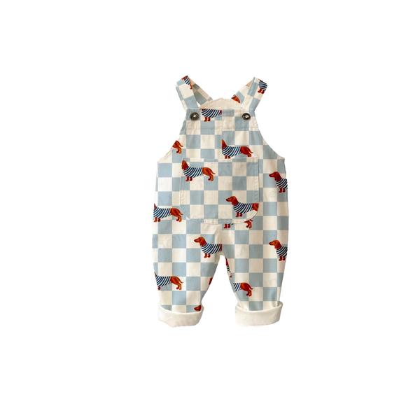 Dachshund Checkerboard Overalls | MiniOlie