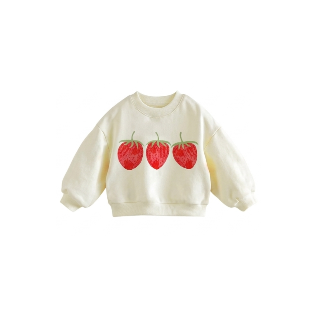 Strawberry Print Sweatshirt | MiniOlie