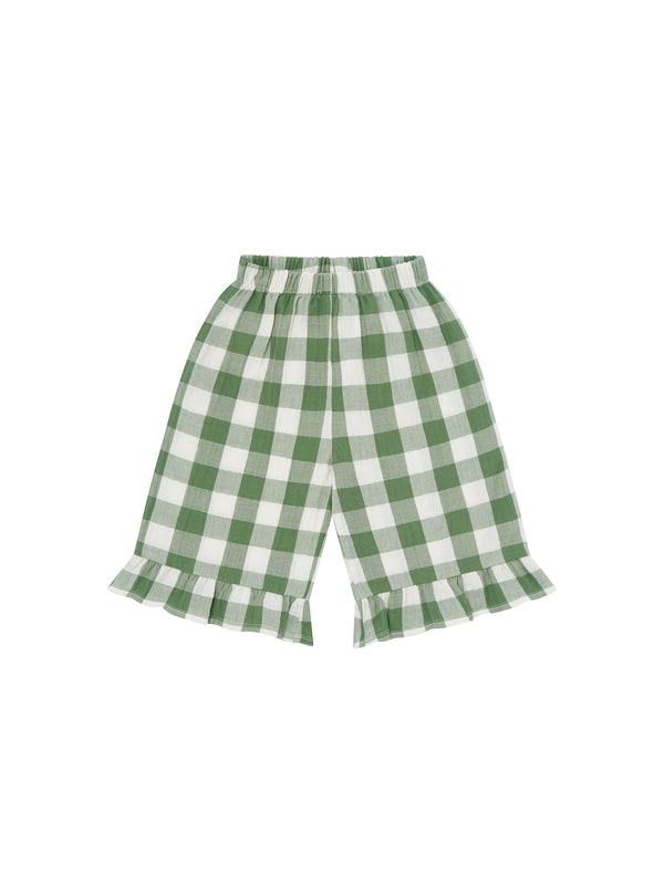 Dill Gingham Frill Culottes