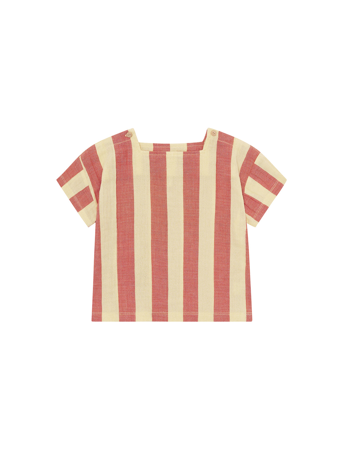 Tomato Stripes Square Neck T-Shirt