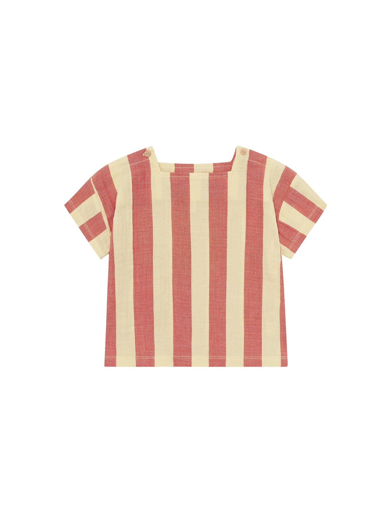 Tomato Stripes Square Neck T-Shirt