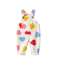 Colored Hearts Beige Overalls