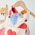 Colored Hearts Beige Overalls