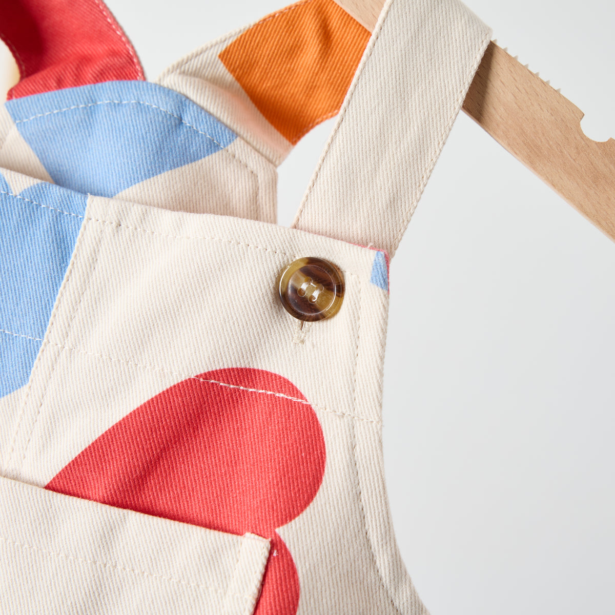 Colored Hearts Beige Overalls