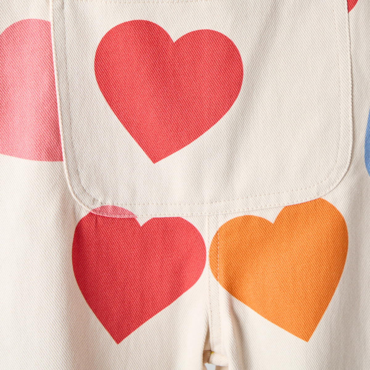 Colored Hearts Beige Overalls