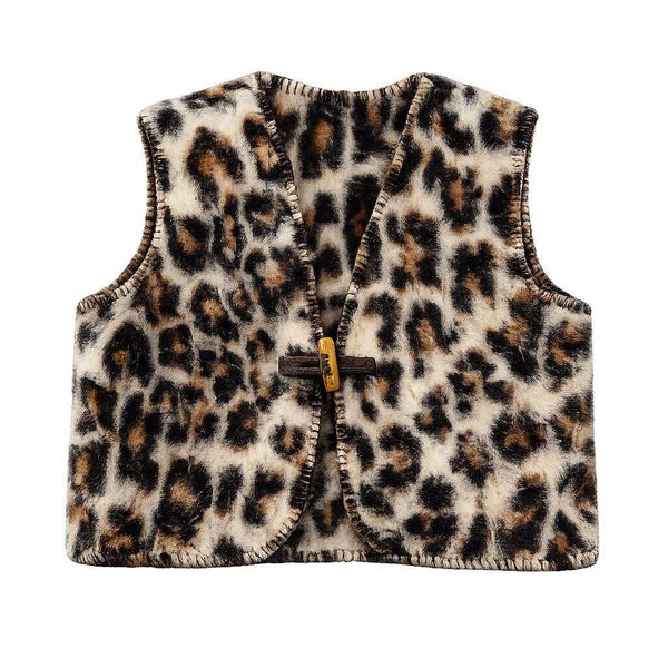 We Are Wovens Milo Leopard Wool Vest