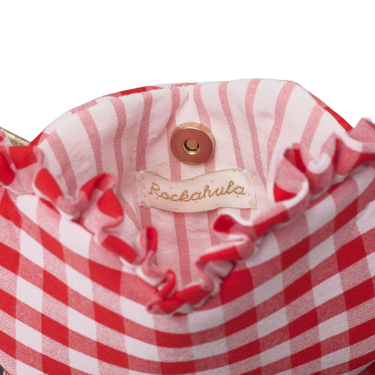 Gingham Ruffle Love Heart Bag