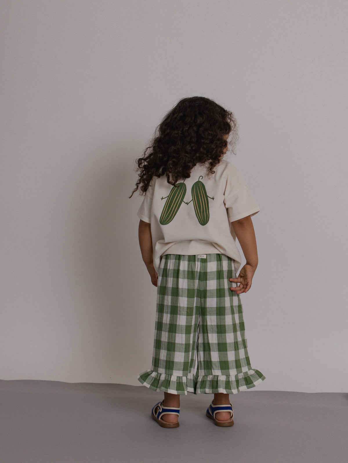 Dill Gingham Frill Culottes