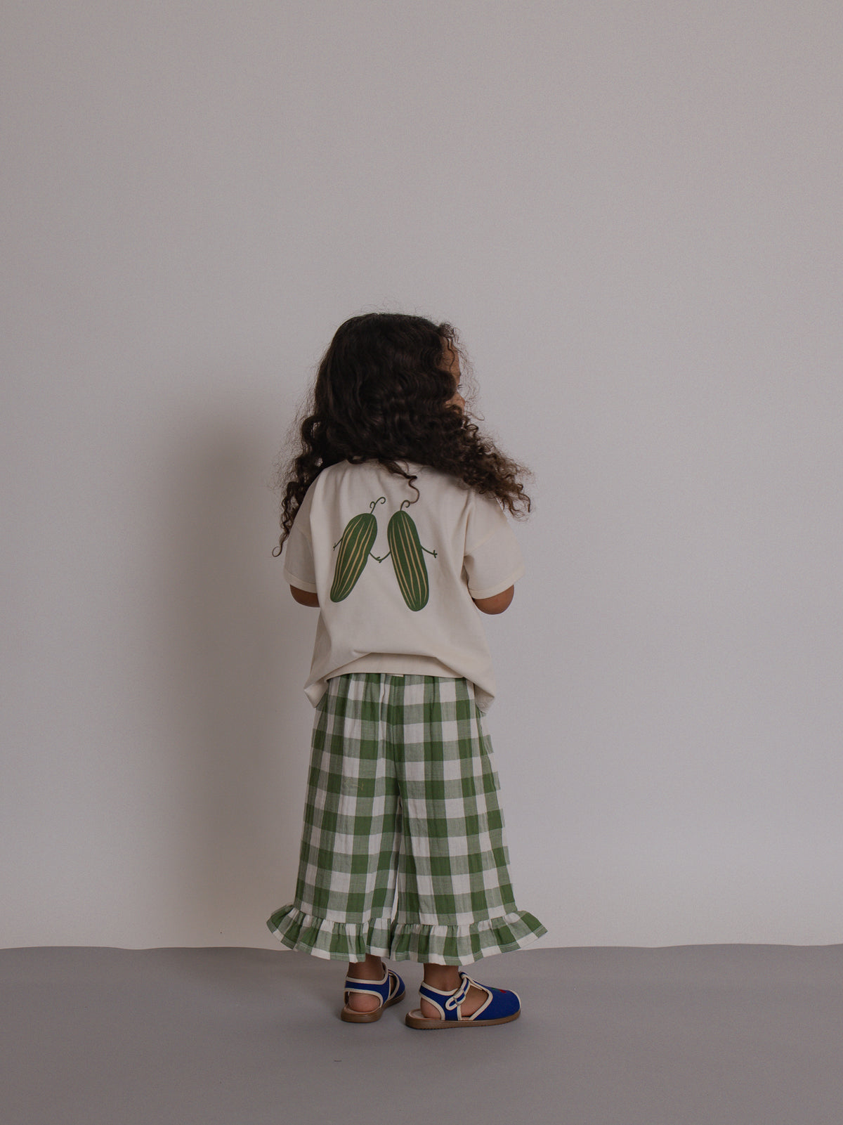 Dill Gingham Frill Culottes