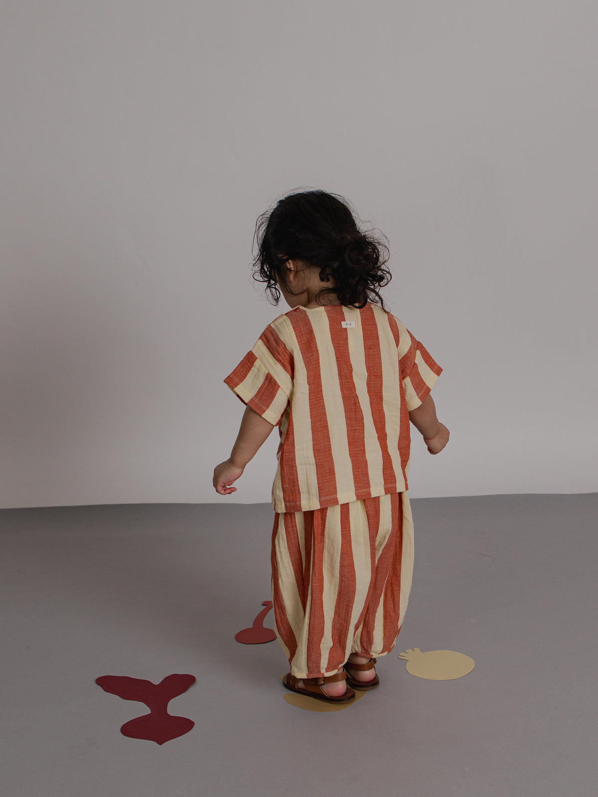 Tomato Stripes Square Neck T-Shirt