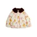 Kittens Faux Fur Collar Puffer Jacket