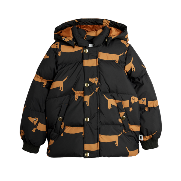 Dog Print Hooded Puffer Jacket