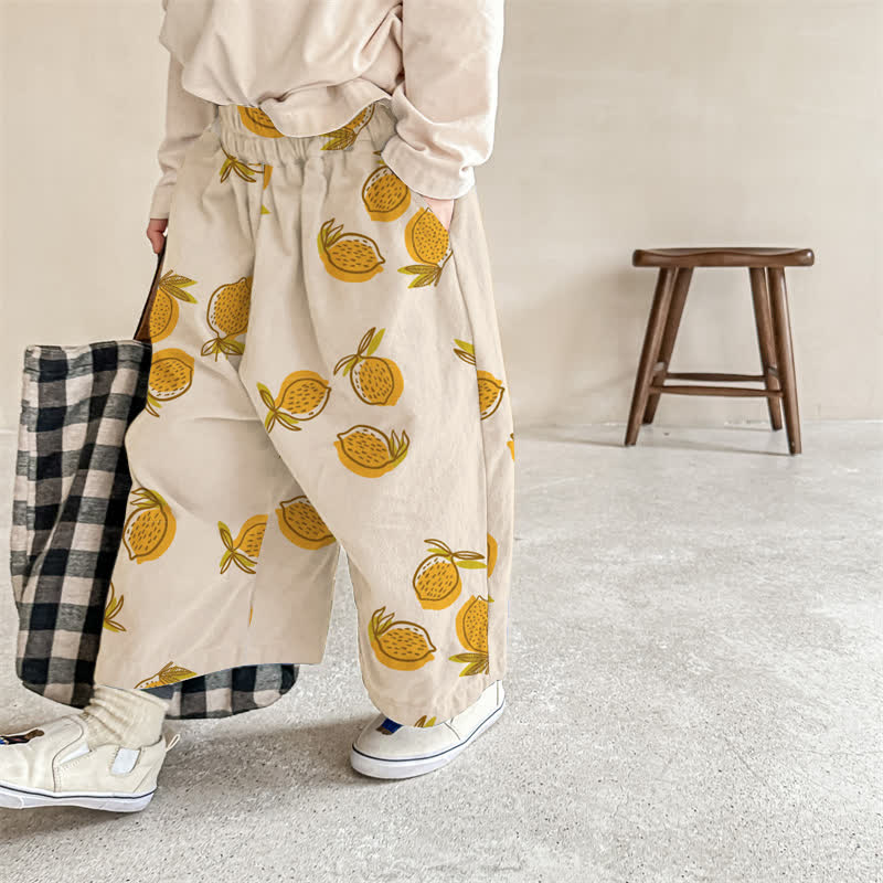 Lemon Print Pants | MiniOlie