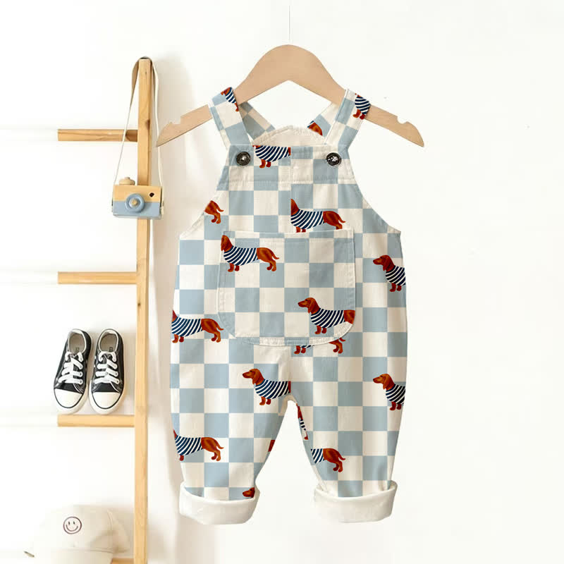 Dachshund Checkerboard Overalls | MiniOlie