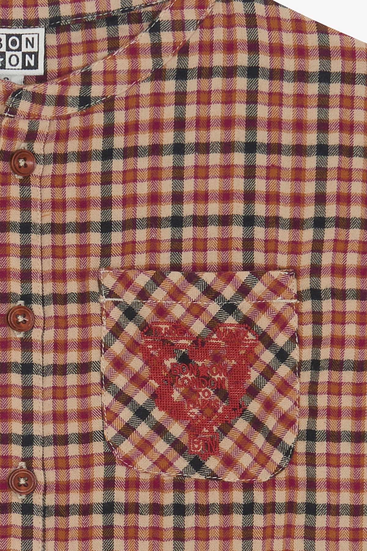 Bonton Never Check Cotton Shirt in Multi
