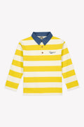 Bonton Pesto Striped Cotton Polo in Yellow