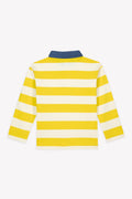 Bonton Pesto Striped Cotton Polo in Yellow