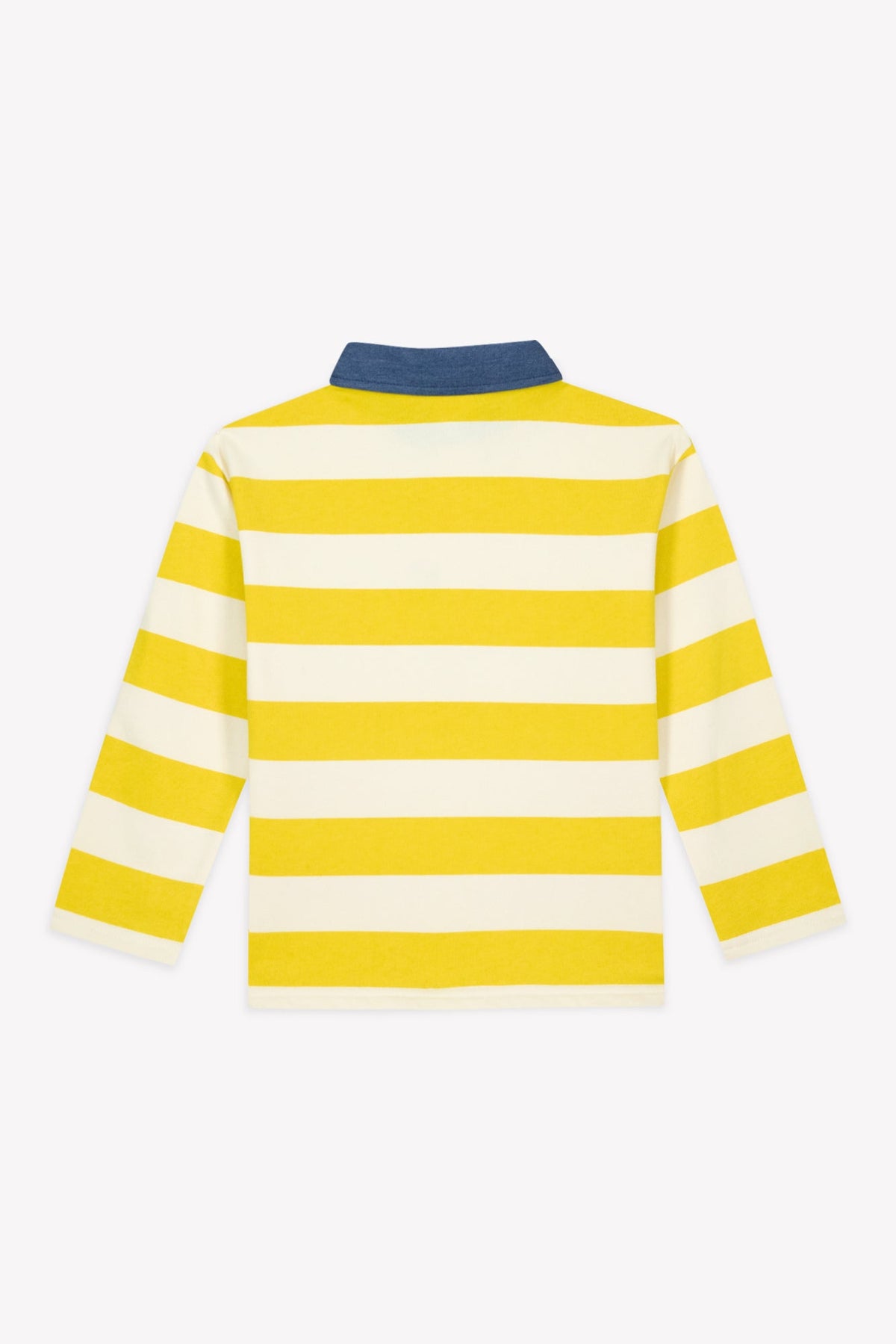 Bonton Pesto Striped Cotton Polo in Yellow