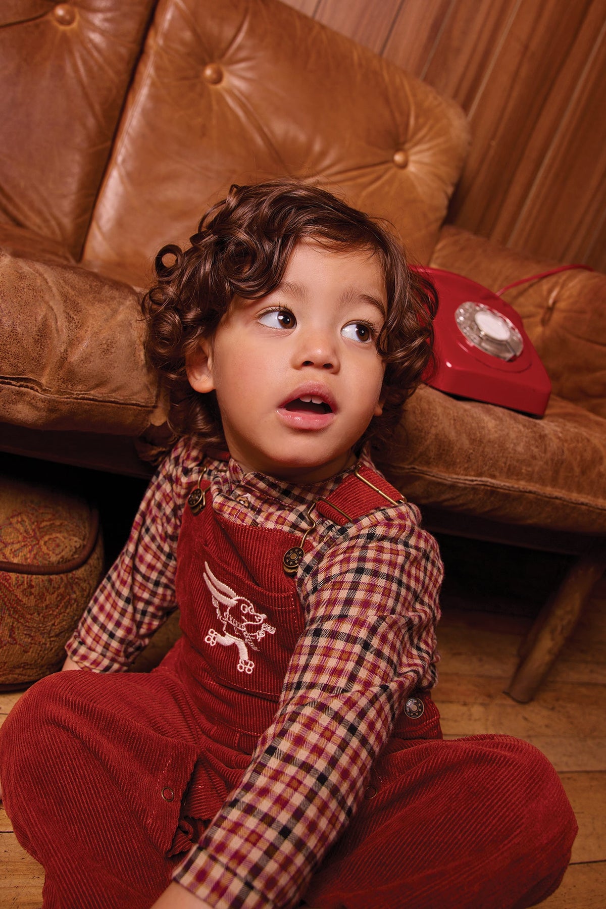 Bonton Never Check Cotton Baby Shirt in Multi