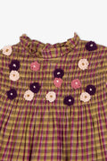 Bonton Poire Embroidered Check Dress in Multi