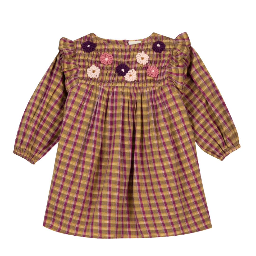 Mirtle Embroidered Check Dress