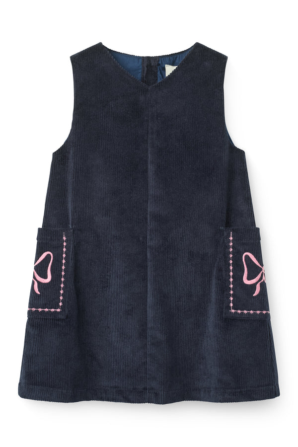 Embroidered Corduroy Dress