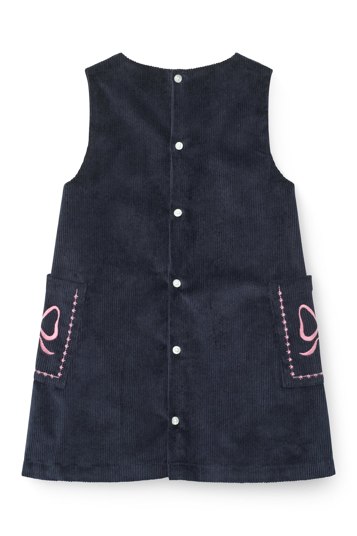 Embroidered Corduroy Dress