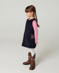 Embroidered Corduroy Dress