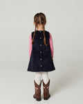 Embroidered Corduroy Dress