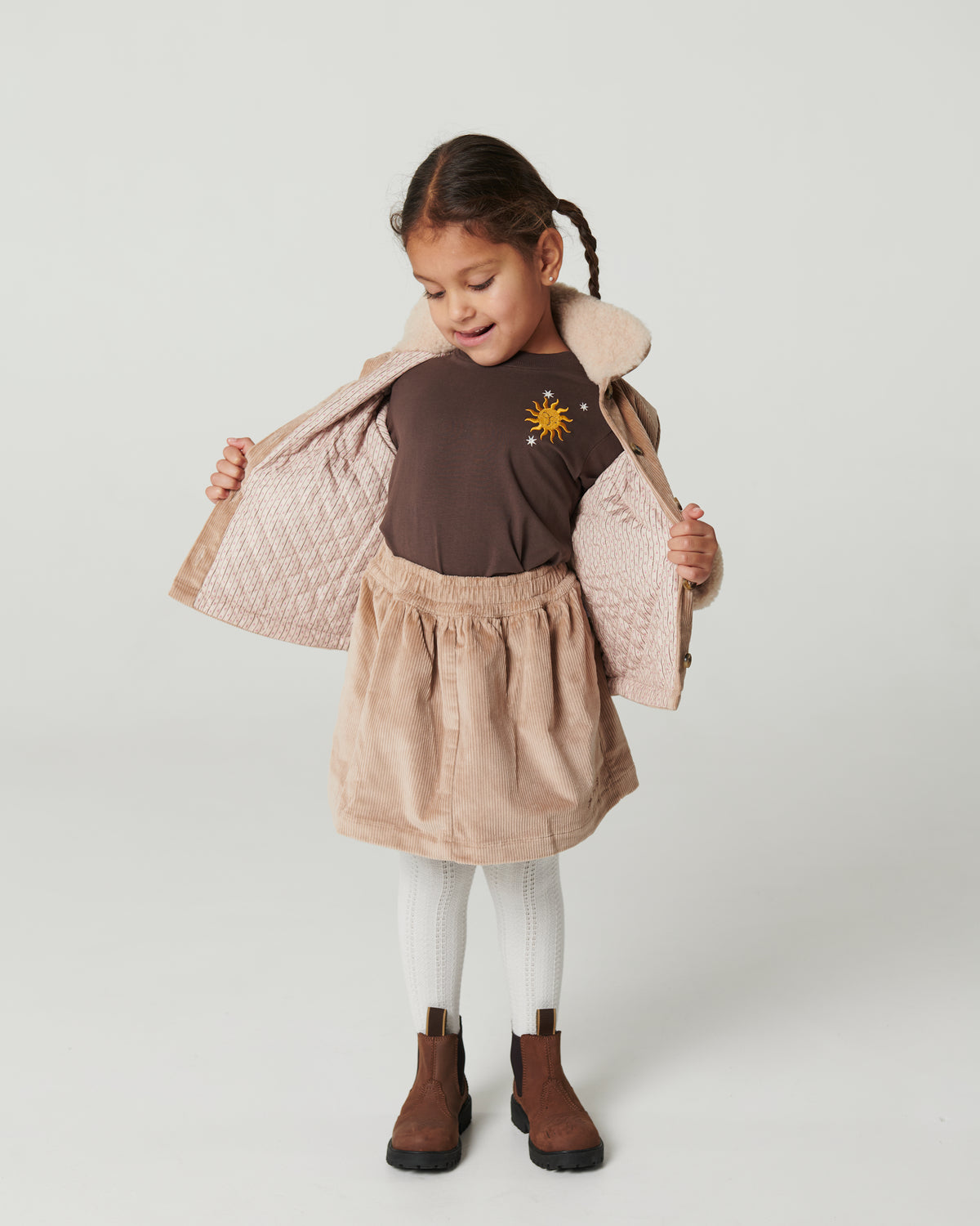 Teddy Collar Corduroy Jacket