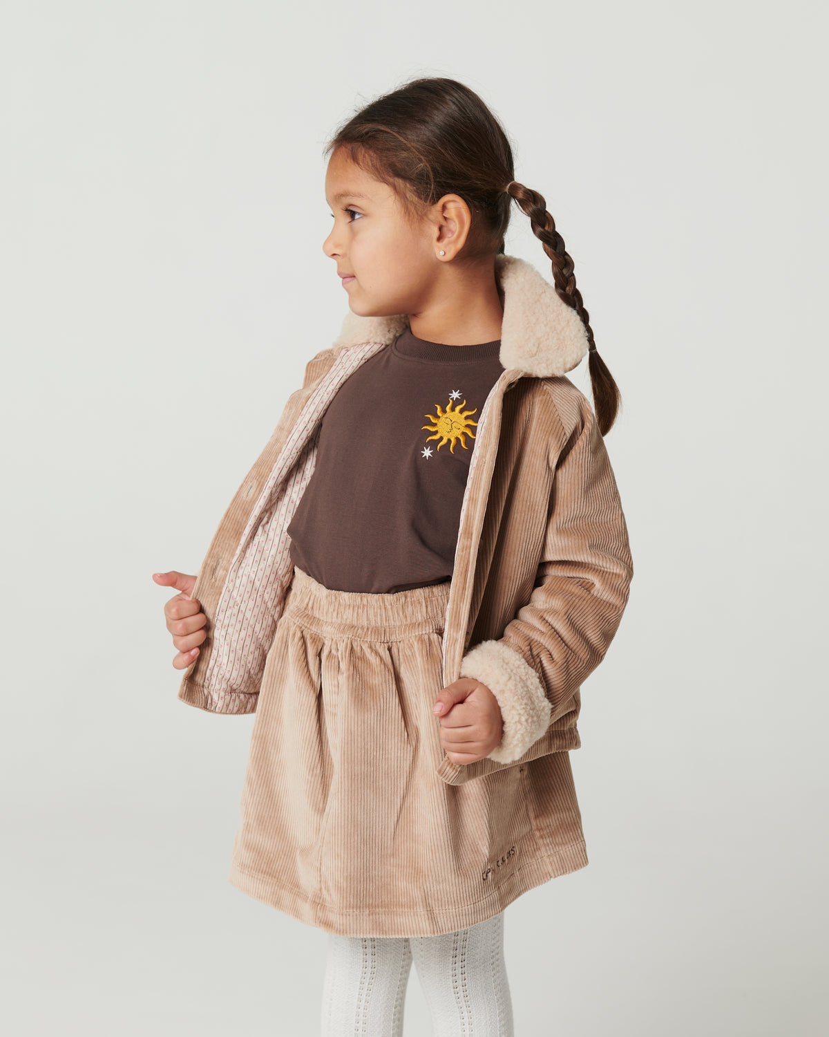 Teddy Collar Corduroy Jacket