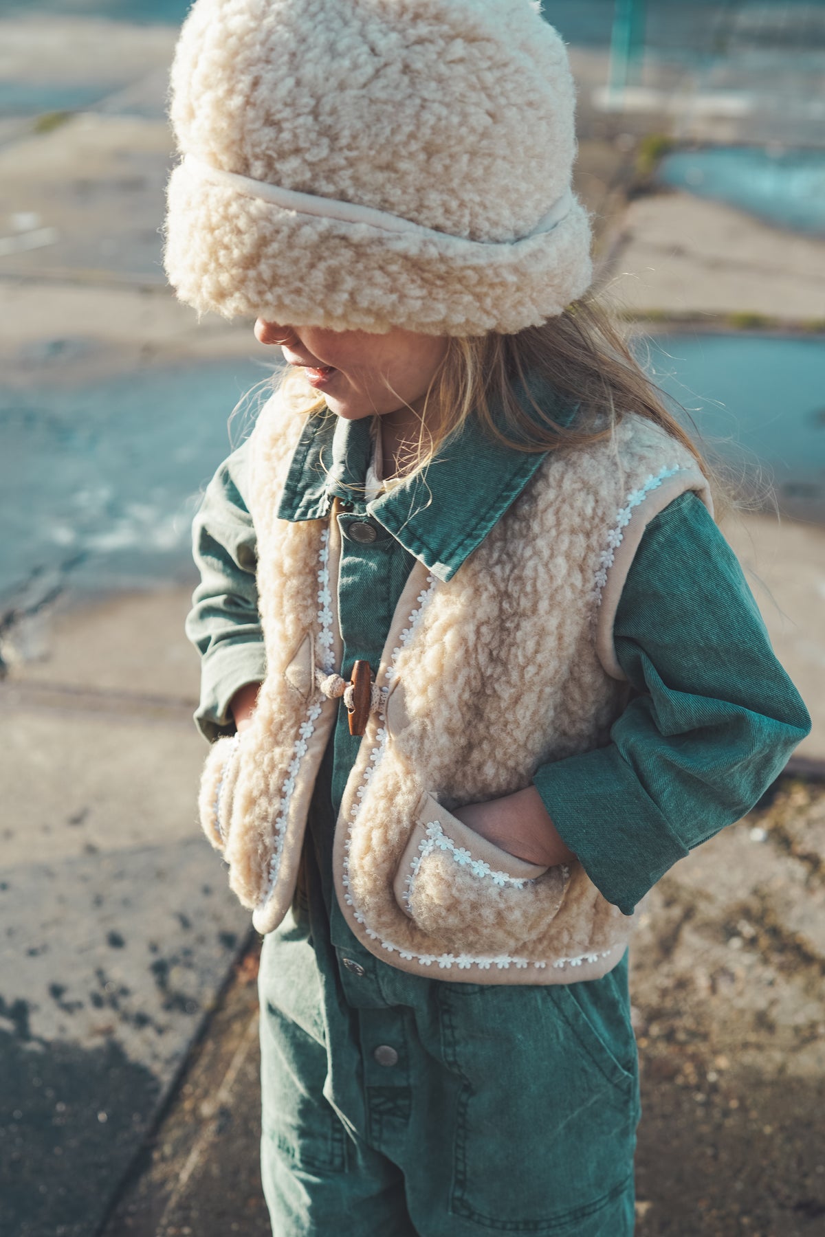 Bonnet en laine Flat White