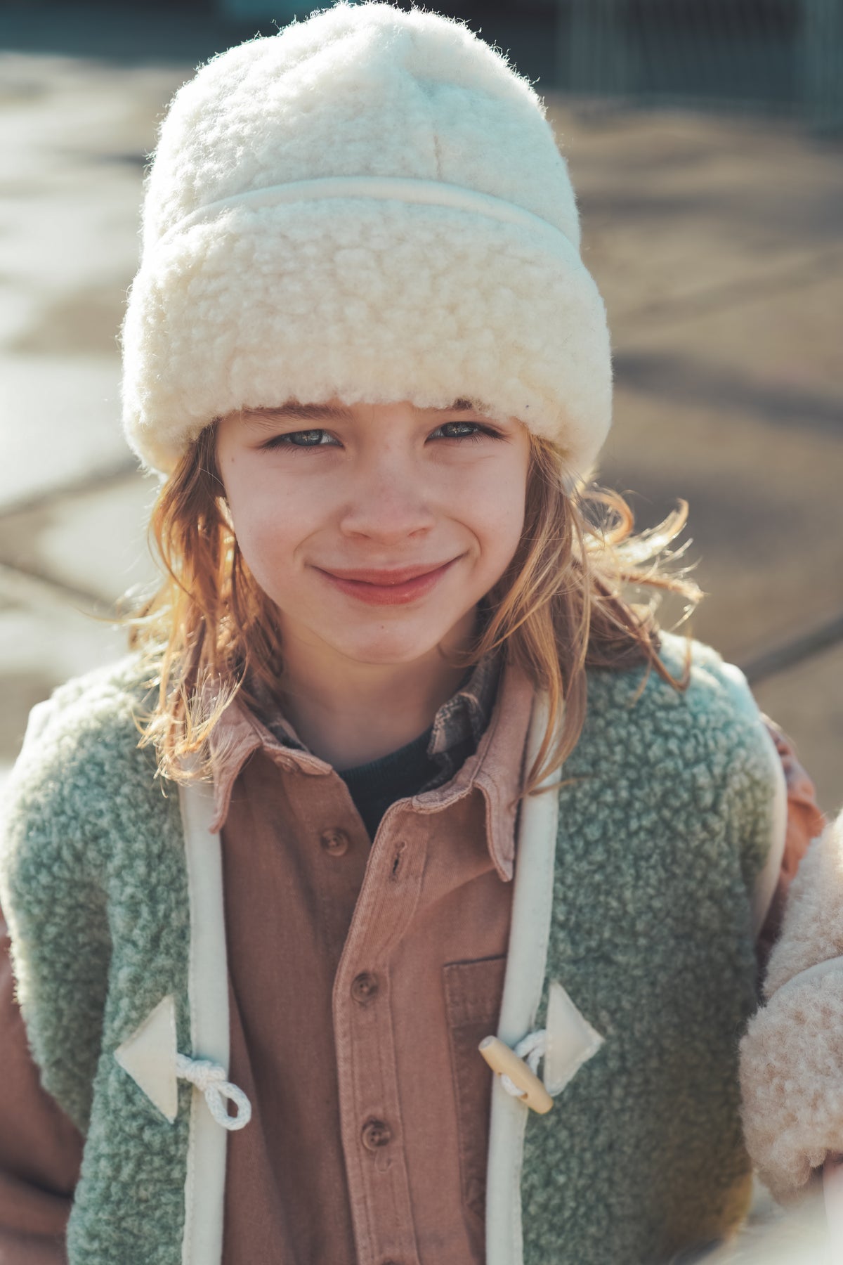 Bonnet en laine Flat White