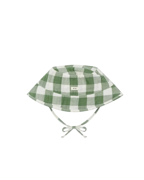 Dill Gingham Bucket Sun Hat