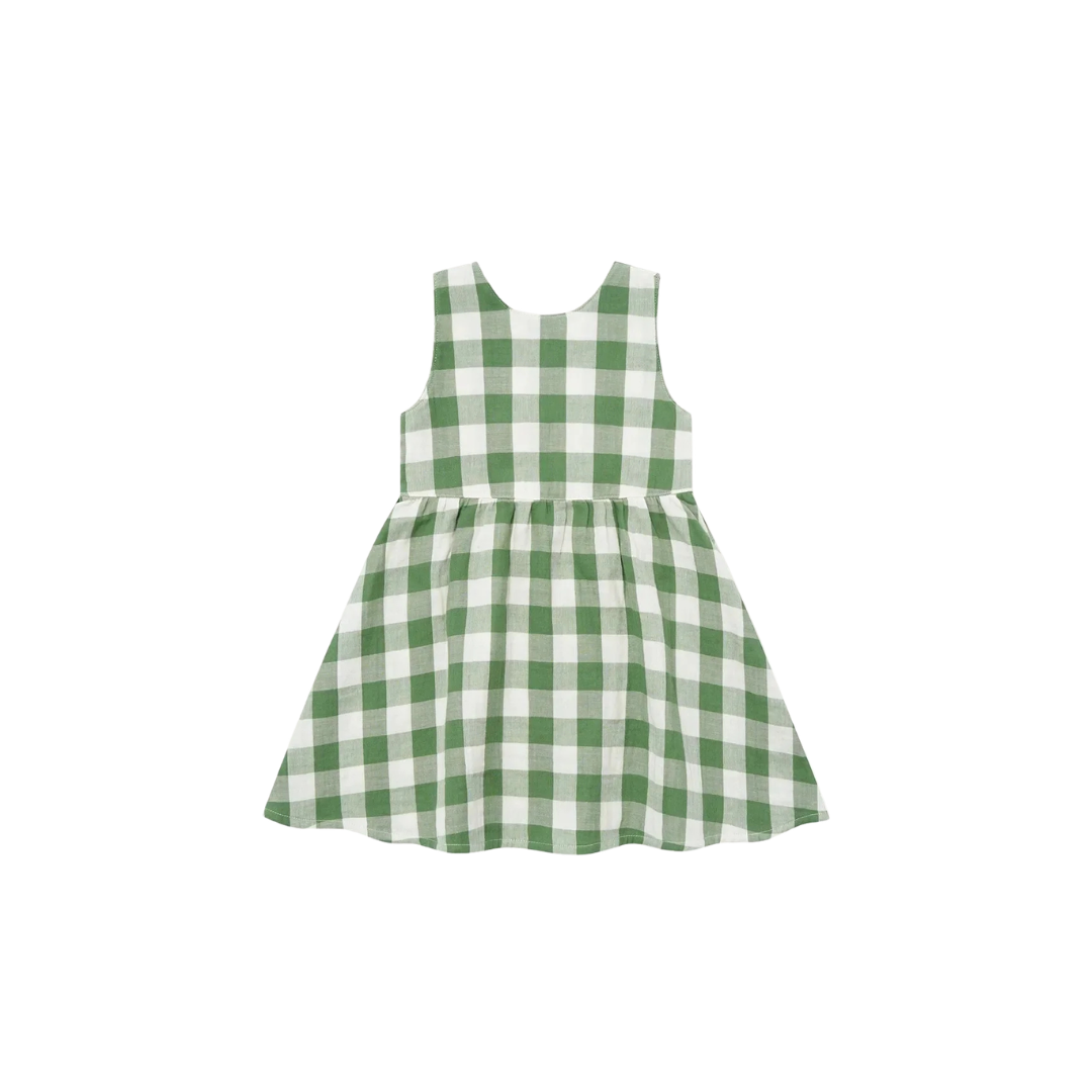 Dill Gingham Sleeveless Dress