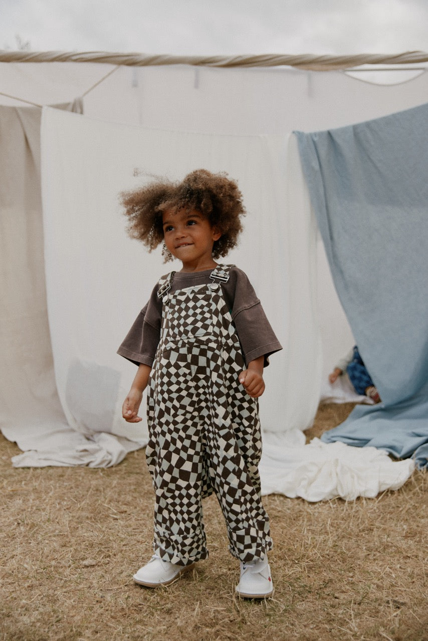 Blythe Warped Checkerboard Dungarees by Claude & Co