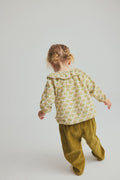 Cozmo Iris Floral Ruffle Blouse in Green