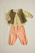 Cozmo Iris Floral Ruffle Blouse in Green