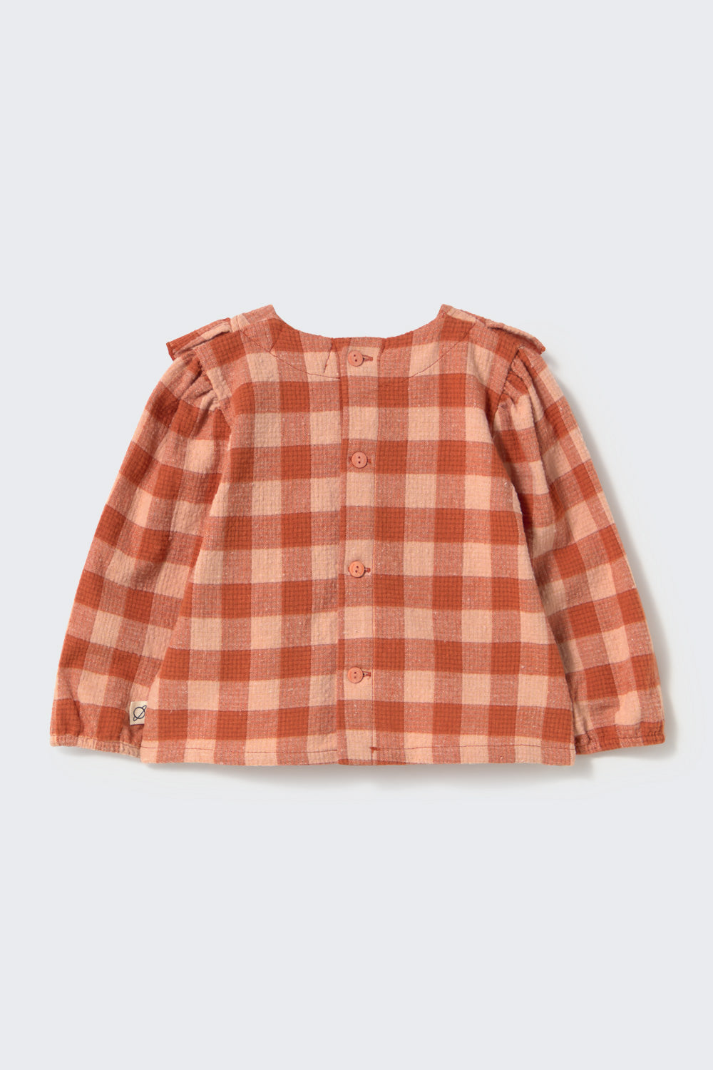 Cozmo Lille Gingham Ruffle Blouse in Ginger