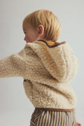 Cozmo Mateo Sherpa Hooded Jacket in Ivory