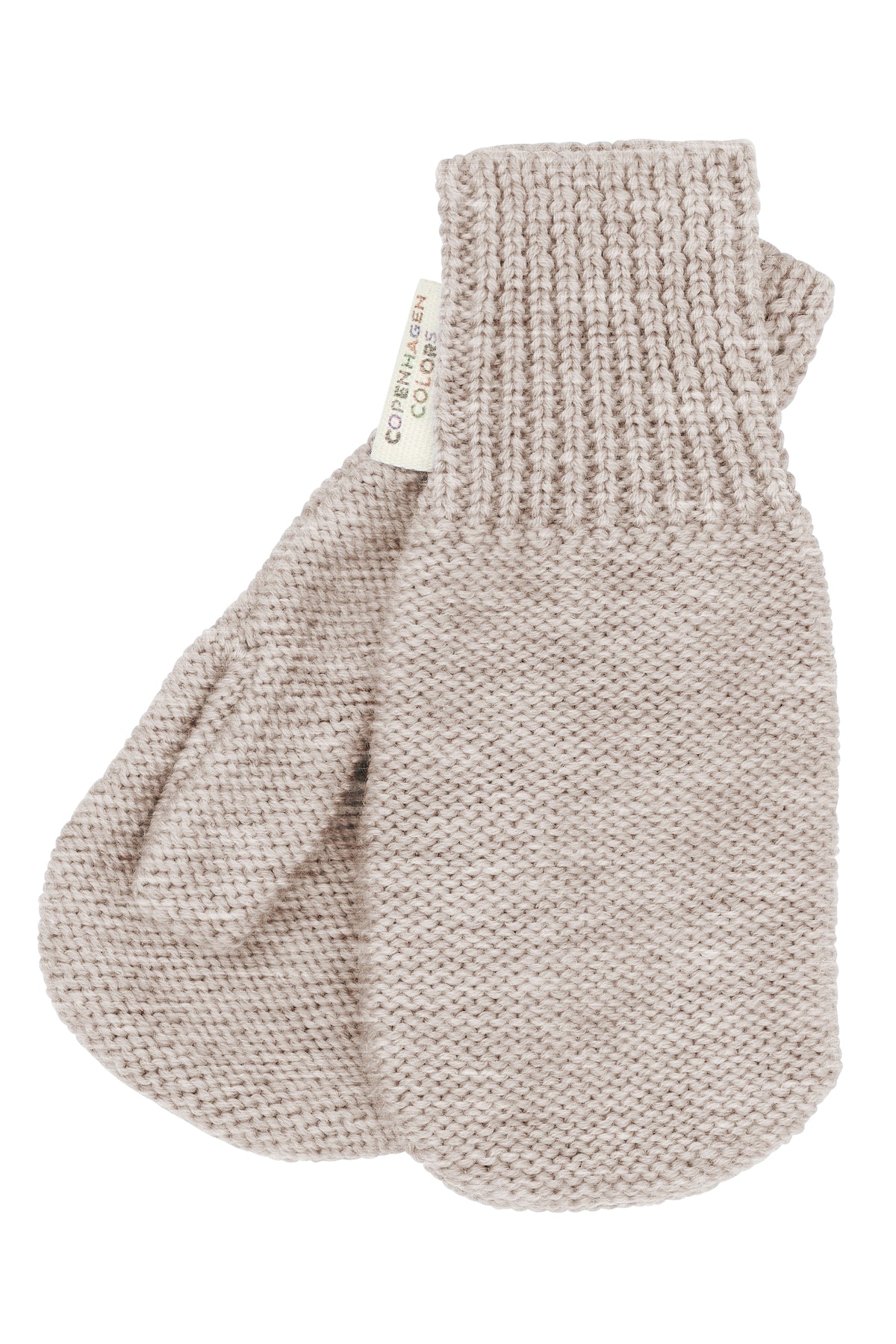 Gestrickte Merino-Fäustlinge – Pale Cream Melange