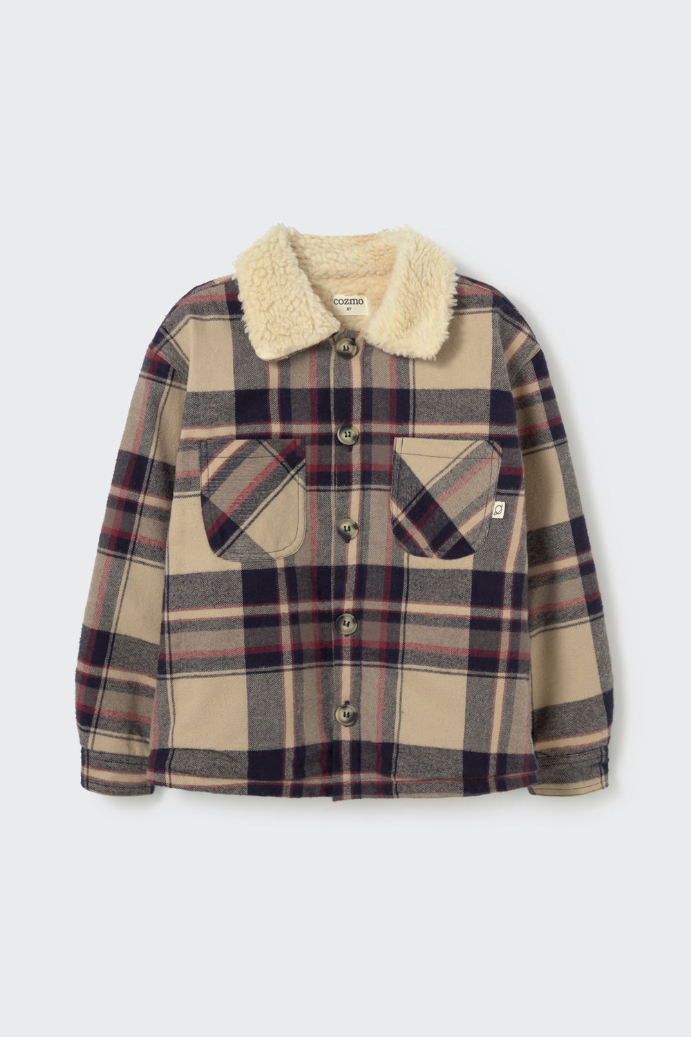 Cozmo Oslo Sherpa-Lined Plaid Jacket in Multi