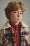Cozmo Oslo Sherpa-Lined Plaid Jacket in Multi