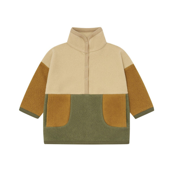 Colour Block Sweatshirt aus Baumwollfleece