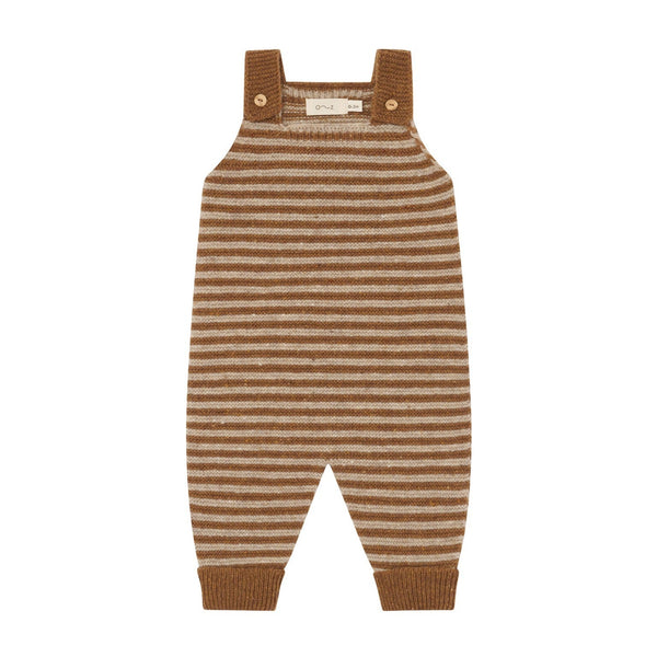 Chestnut Stripes Wool Salopettes