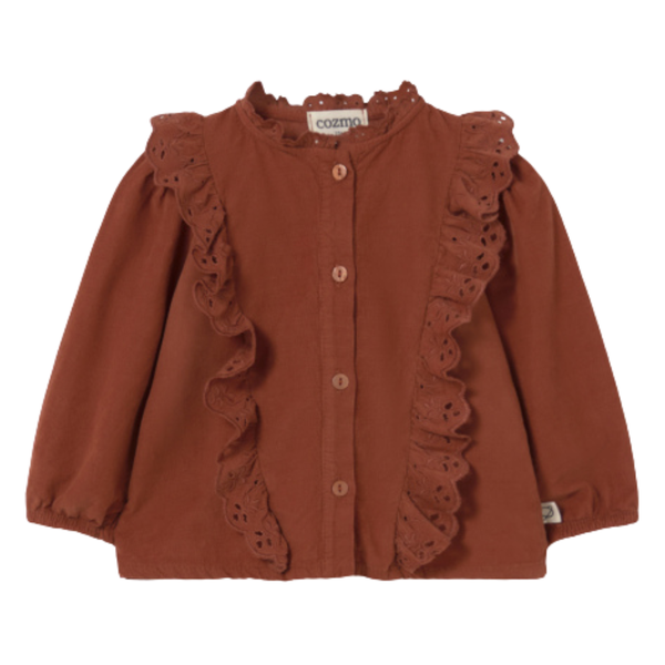 Cordbluse Glory mit Rüschen