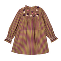 Poire Embroidered Check Dress