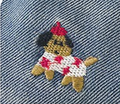 Puppy Embroidered Denim Pants