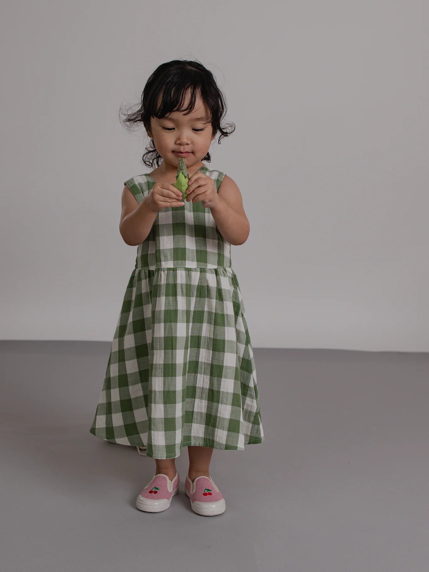 Dill Gingham Sleeveless Dress